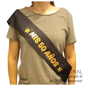BANDA MIS 50 A�OS NEGRO Y ORO x 5 UNIDADES